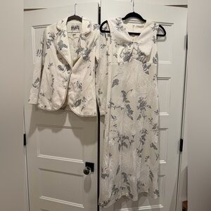 Alfred Shaheen Vintage  Floral Midi Dress and Jacket Set